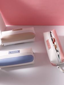 1PC PU Leather Pencil Case Korean Style Simple Large Capacity Pencil Cases Double Layer Pencil Box for Junior High School Student Pencil Box Stationery Storage Box 铅笔盒中学生容量大 铅笔盒 笔袋