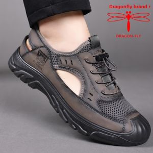 DRAGON-FLY | Summer Genuine Leather Breathable Perforated Water Shoes Casual 2026