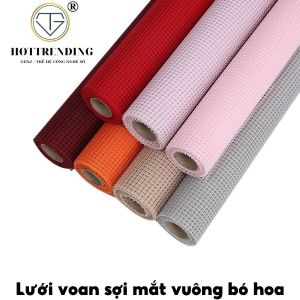 Giấy Gói Hoa Lưới Voan Sợi Mắt Vuông Gói Hoa Đẹp Hàn Quốc Cuộn 50cm x 5m