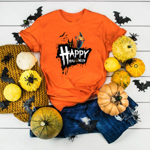 Áo Thun Cotton Thời Trang Dành Cho Nam Giới Phụ Nữ Và Trẻ Em Với Thiết Kế Trò Đùa Halloween Cổ Tròn Tay Ngắn Lý Tưởng Cho Mùa Thu