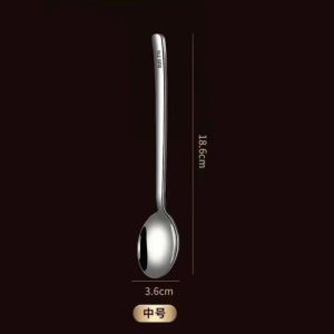 Thickened 316 Stainless Steel Long Handle Soup Spoon Stirring Spoon Korean Style Dining Utensils Home Use Eating Spoon