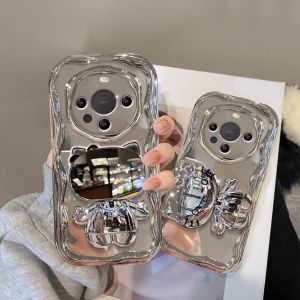 iPhone 16 15 14 13 12 11 Pro Max 7 8 Plus X XS Max Hello Kitty Mirror Holder Phone Case