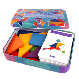 Educational Wooden Magnetic Tangram Puzzle For Elementary School Students Grade 1-2 Learning Tool