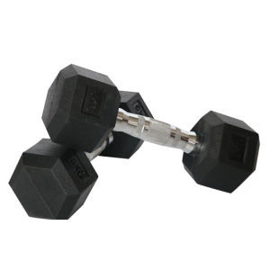 Keluojing | Chrome Handle Round Steel Solid Hexagonal Fixed Dumbbell