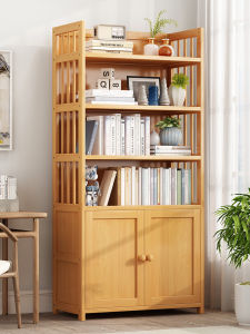 Bamboo Bookshelf Floor Shelf Childs Drawing Book Reading Office Simple Multi-Layer Folder Storage Bookcase