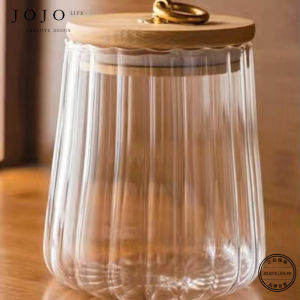 Jojos L.P.D. Glass Tea Leaf Storage Canister Modern Minimalist Home Use Sealable Container for Puer Green Tea