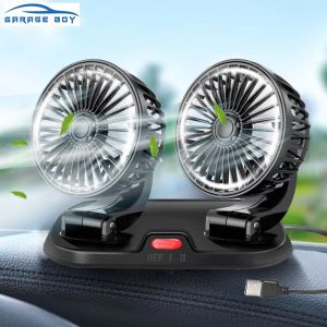 Car fan USB car large truck high-power powerful silent air-conditioning refrigeration double-head adjustable angle