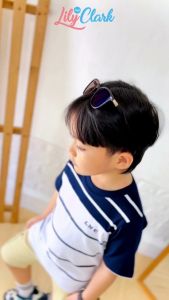 Lily And Clark Kaos Anak Laki-Laki Casual  Warna Putih Combine Navy KLC77