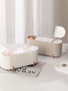 Dustproof Cosmetic Cotton Storage Box Cotton swab cosmetic egg shelf Household Desktop Cosmetic Tools Jewelry Box