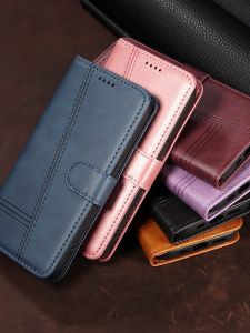 Business Mens Flip Cover Phone Case for Samsung Galaxy Wide7 SM-M156S Protective Leather Shell Anti-Fall Card Holder