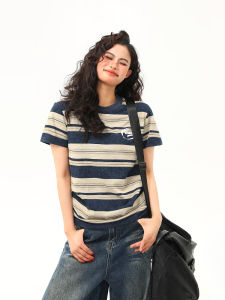 WILDAZI | Vintage Stripe Slightly Loose T-Shirt