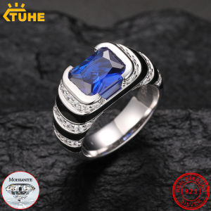 New S925 Sterling Silver Anillos Rings for Men Women Finger Rings Luxury Moissanite Crystal Hoop Charm Jewelry Packaging Gifts