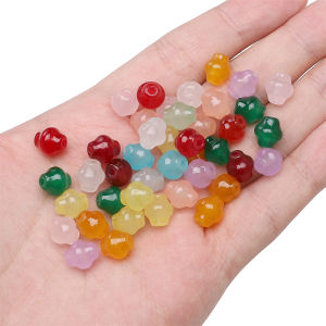 20pcs 8x9mm Glass Straight Hole Lantern Beads For Handmade Bracelet Necklace Earring Keychain DIY Craft Jewelry Making