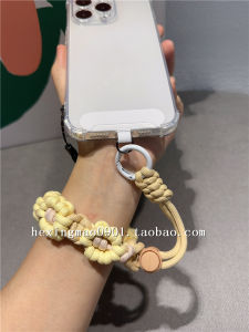 Thickened Short Braid Flower Mobile Phone Lanyard for Outdoor Travel Adjustable Anti-Loss Durable Wrist Strap for Women