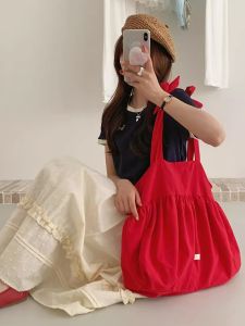 กระเป๋าผ้าใบลายครอปความจุขนาดใหญ่ กระเป๋าสะพายไหล่ข้างเดียวสไตล์เกาหลี กระเป๋าผ้าใบแฟชั่นฤดูใบไม้ผลิและฤดูร้อนสำหรับสาวๆ กระเป๋าสะพายไหล่แบบใหม่