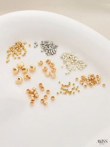 14k Gold Plated สีการเก็บรักษาตําแหน่งหลอดลูกปัด C หัวเข็มขัด Diy ลวดเหล็กคงที่สายปลาสร้อยข้อมือสร้อยคอปิดอุปกรณ์เสริม