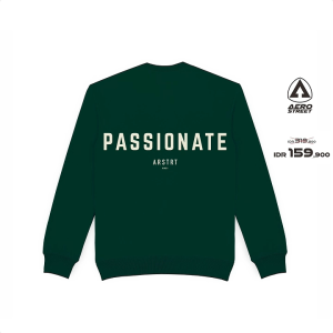 Aerostreet Crewneck Passionate Hijau Sweater Sweatshirt BBAAA