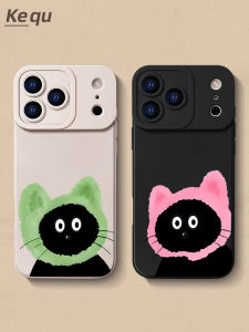 Couples Cute Personality Hat Black Phone Case Silicone Liquid Protective Cover for Apple iPhone 17 16 15 pro Max 13 12 XR Mini