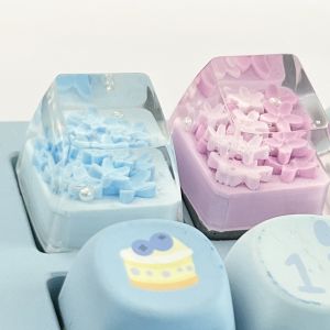 Cute Flower Custom Keycaps Resin Drip Glue Cherry Transparent Cross Shaft for ESC Game Mechanical Keyboard Keycap