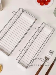 304 Stainless Steel Utensil Drying Rack/Chopsticks/Spoon/Fork/Knife Drainer Basket Flatware Storage Drainer