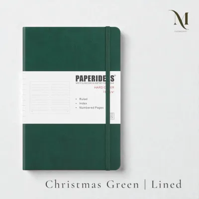 Paperideas A5 Lined Notebook Hardcover PU Leather 100gsm 188 Pages Journal Ruled