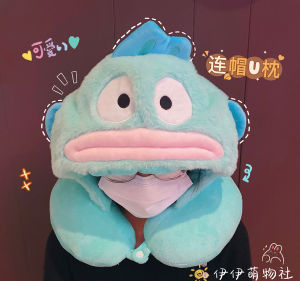 Hoạt Hình Stitch Fish Monster Hat Gối Cổ Hình Chữ U Du Lịch Di Động Không Có Đèn Ngủ Tựa Đầu Cotton Vải Bông Đầy Kích Thước Người Lớn