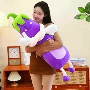 Eggplant Shape Purple Cartoon Pillow Soft Plush