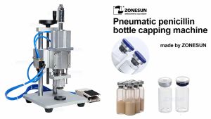 ZONESUN Pneumatic Semi-automatic Capping Machine Glass Bottle Vial Bottle Crimping Machinery ZS-YG10A