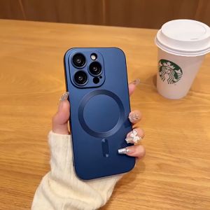 compatible for iphone 15 PRO MAX 15 PLUS 14 13 12 11 metallic Liquid Silicone Matte Comes with lens film Phone Case casing cover