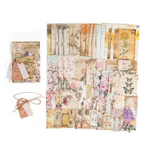 100 Sheets Vintage Aesthetic Scrapbooking Paper Set for Handmade Diary Junk Journal Planner Album Stationery Supplies
