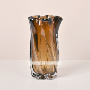 ช่อดอกไม้แก้วสีน้ำตาลเข้มสไตล์โมเดิร์น ตกแต่งห้องนั่งเล่น จัดวางบนโต๊ะอาหาร ตกแต่งห้องนอน วัสดุแก้ว ขนาดใหญ่ กลาง ขนาดเล็ก สไตล์ยุโรป