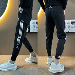 Mens Slim Fit Quick Dry Casual Pants Autumn 2025 New Style Youthful Knitted Fabric Spring Season Small Foot Style Letter Pattern