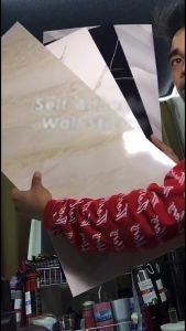 Marble design imitation tiles Self-adhesive waterproof wall stickers 30x30/30x60 sale for bathroom/kitchen