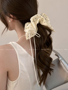 Polka Dot Scarf Hair Ties Womens French Style Butterfly Knot Tailwind Ribbon High End Windmill Hair Accessories Fresh out