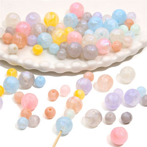 20/50Pcs 8mm 12mm Colorful Acrylic Round Pearl Luster Beads for Bracelet Earring Necklace Keychain DIY Jewelry Making