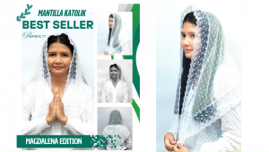 Mantila Kerudung Doa Wanita Sakramen Liturgi Gereja Katolik Pashmina Bahan Brokat Halus