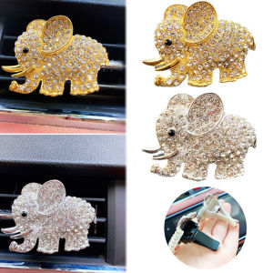 Alloy Rhinestones Rhinestone Elephant Cartoon Air Vent Aromatherapy Clip Car Creative Perfume Clip Car Interior Aromatherapy