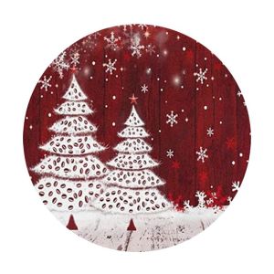 VIKAMA Ông Già Noel Tuần Lộc Tấm Lót Bàn Chủ Đề Giáng Sinh Viền Sò Viền Ngọc Trai Trang Trí Rừng Mùa Đông Mặt Trăng Quả Thông Mềm Mại Bền Bỉ Ấm Cúng Thảm Trải Bàn