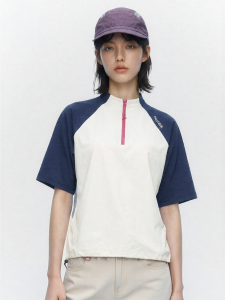 Color-blocked Loose Sports Casual Women T-shirts