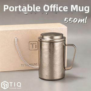 XINLONGTANG | Titanium Thermal Mug Dust-proof Lid Office Tea Coffee Cup