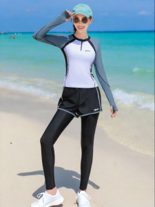XTEP | Conservative Color Block Slimming Swimwear Female