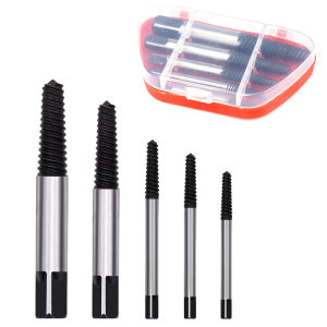 JLD Screw Extractor Set 6pcs Ekstraktor Sekrup Rusak 5Pcs Kit Alat Pelepas Baut Patah Mudah Keluar Baut Ekstraktor Sekrup Segitiga Kepala Ganda Universal