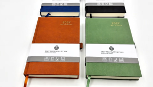 2027 Planner English Weekly And Monthly Leather Hard Cover Calendar Diary Schedule Notebook Efficien