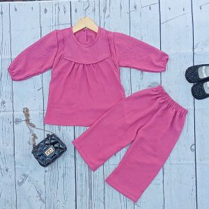 Setelan Anak Perempuan Terbaru Bahan Crinkle Airflow Usia 1-7 Tahun