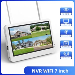Đầu Ghi NVR Không Dây 6MP/8CH Với Màn Hình 7 Inch Hệ Thống Camera An Ninh WIFI Phát Hiện Con Người Hỗ Trợ Âm Thanh Màn Hình iCSee