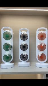 พัดลมตั้งโต๊ะ ลมแรง พัดลมพกพาขนาดเล็ก ชาร์จไฟได้ 3000mAh พัดลมไร้สายสำหรับใช้ในบ้าน 3 สปีด พัดลมตั้งแคมป์กลางแจ้ง ชาร์จ USB พัดลมตั้งโต๊ะแบบเงียบ