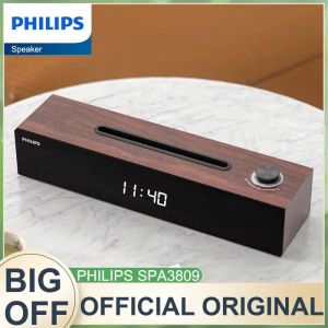 Philips Speaker Wireless Bluetooth 5.3 Small Portable Desktop Loudspeaker Box Subwoofer Knob Control Time Display Audio SPA3809