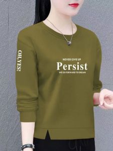 ทันสมัย หลวม คอกลมแขนยาว เสื้อสเว็ตเชิ้ต ผู้หญิง สไตล์เกาหลี ฤดูใบไม้ผลิ ฤดูใบไม้ร่วง พรางหุ่น หลากหลาย เสื้อโค้ทพิมพ์ลาย