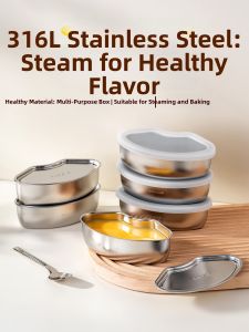 onlycook | 316 Stainless Steel Fan-shaped Food Steamer with Lid and Segments