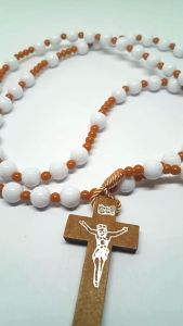 Kalung rosario katolik akrilik putih variasi